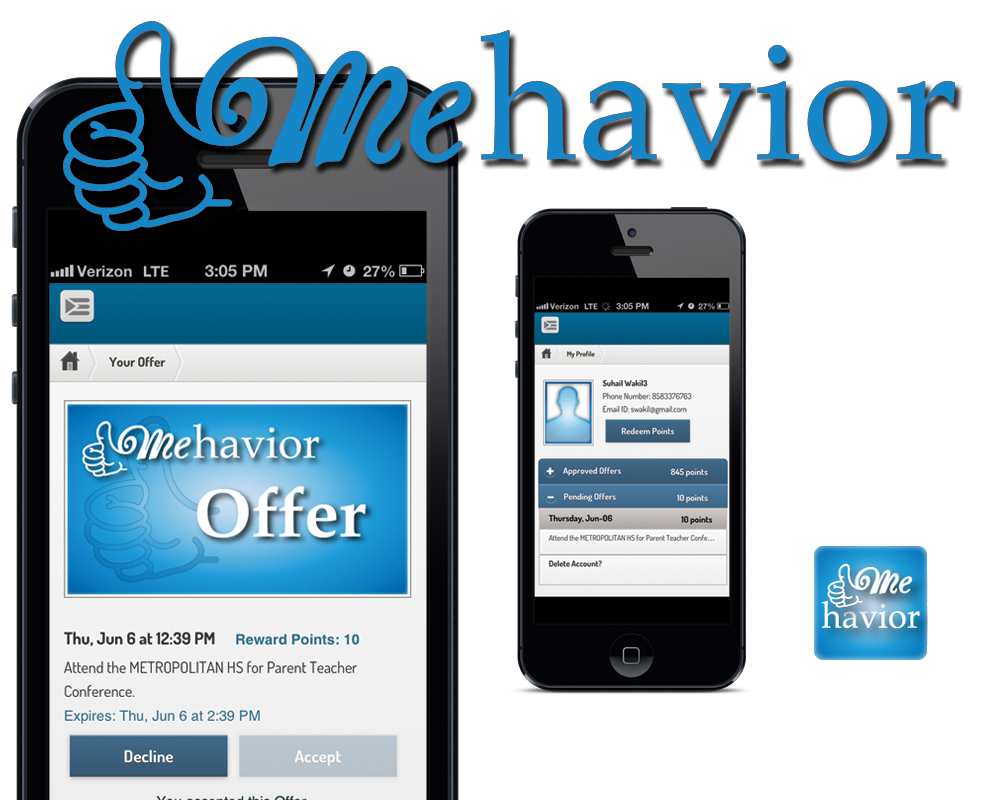 Mehavior app interface design